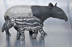 Tapir Malais et son petit.