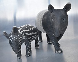 Tapir de Malaysie et son petit