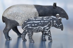 Tapirs Malais, céramique, raku, deco, animaux, sculpture, corps nuds, Rennes, Bretagne, modelage, argile, grès